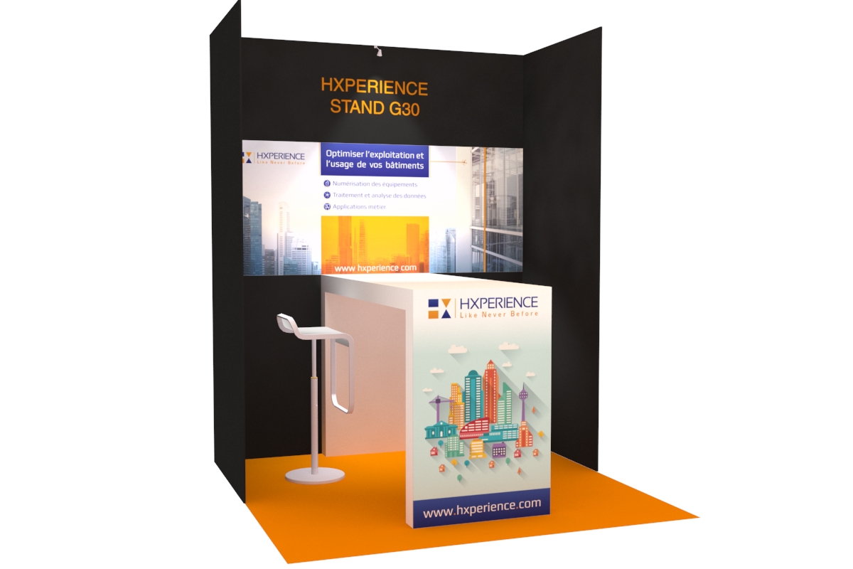 Habillage de stand startup salon Villepinte